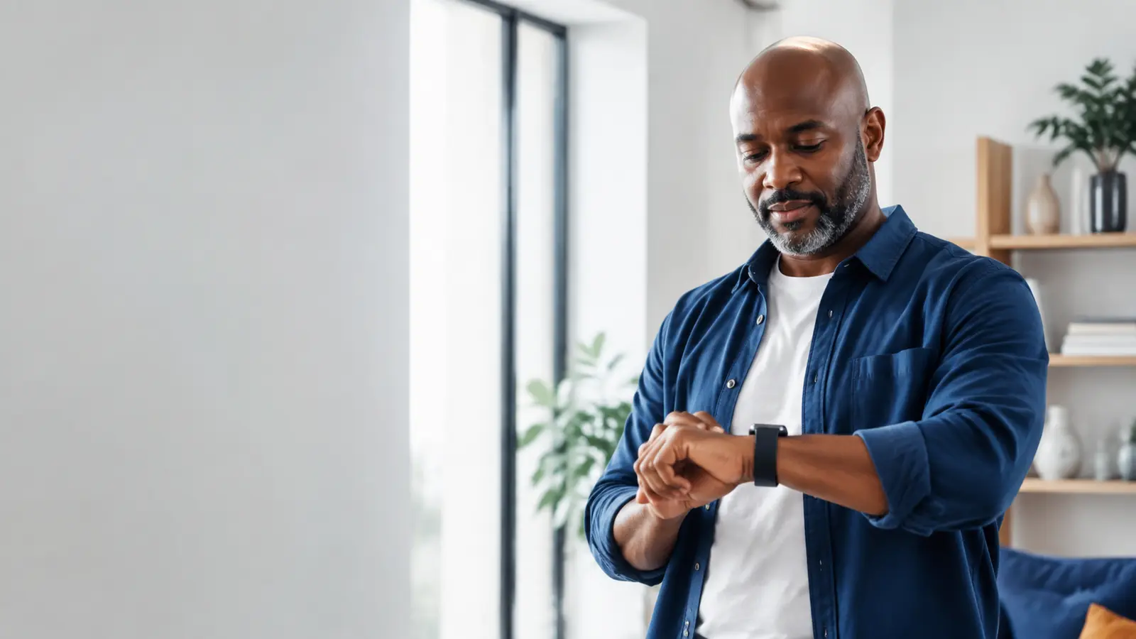 Person using a smartwatch as part of an everyday wellness routine